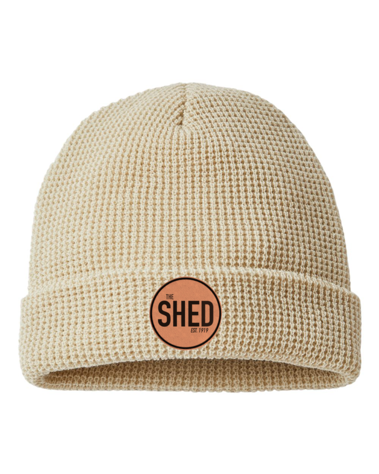Leather Patch Waffle Beanie - Richardson